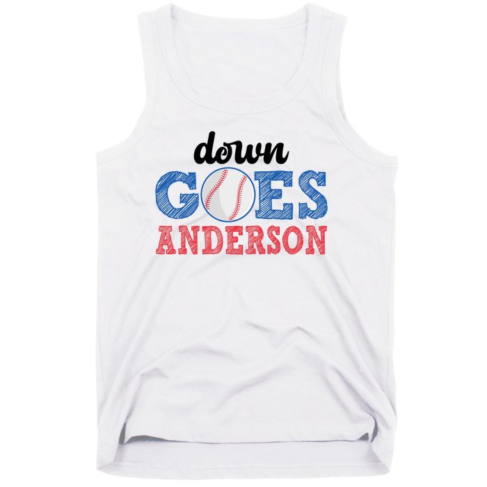 Funny Baseball Fight Down Goes Anderson Tank Top