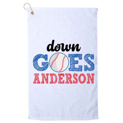 Funny Baseball Fight Down Goes Anderson Platinum Collection Golf Towel