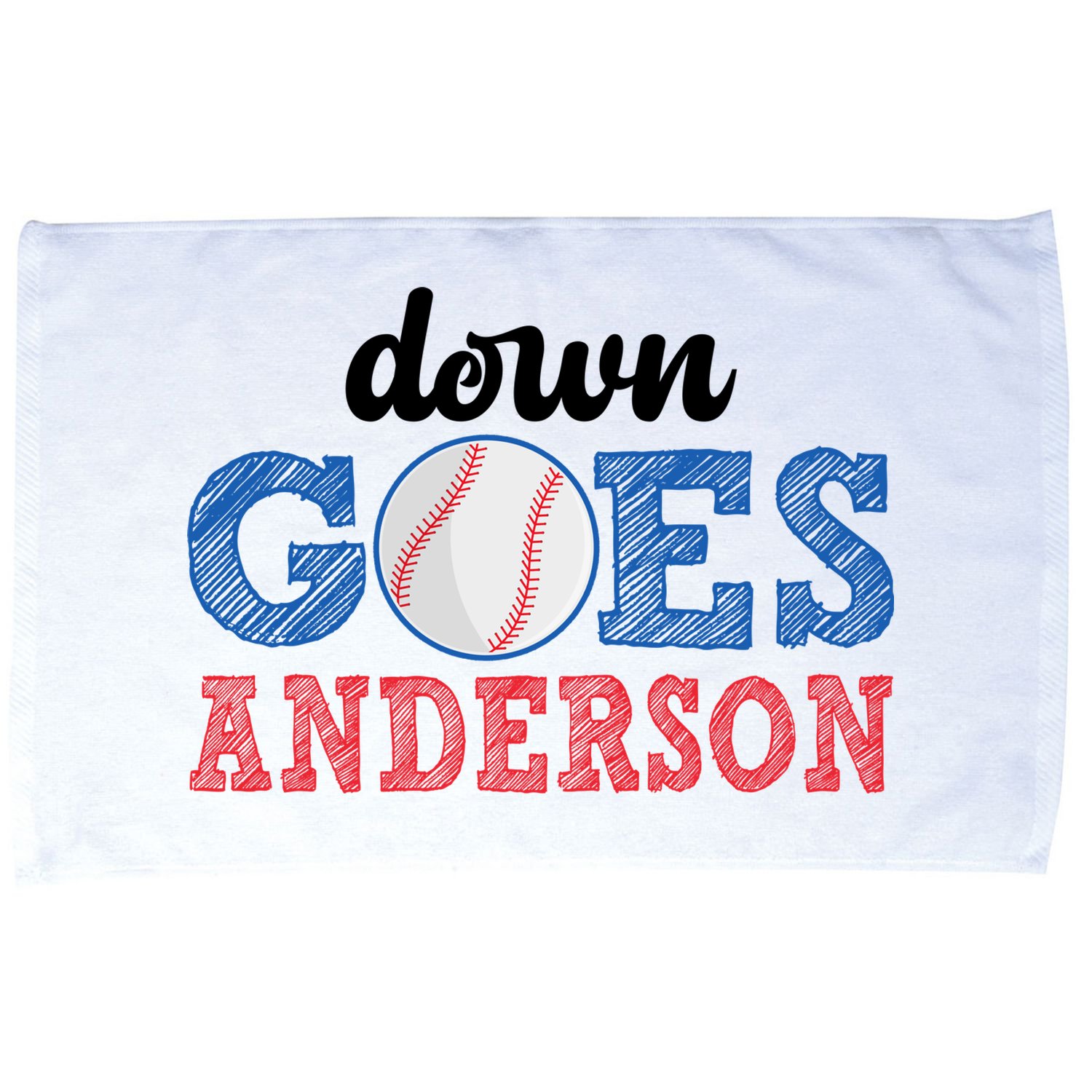 Funny Baseball Fight Down Goes Anderson Microfiber Hand Towel