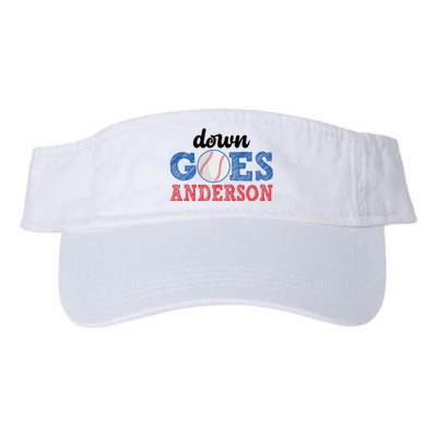 Funny Baseball Fight Down Goes Anderson Valucap Bio-Washed Visor