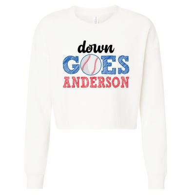 Funny Baseball Fight Down Goes Anderson Cropped Pullover Crew