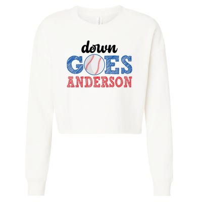 Funny Baseball Fight Down Goes Anderson Cropped Pullover Crew