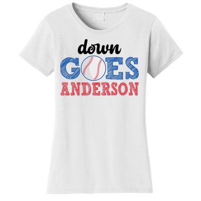 Funny Baseball Fight Down Goes Anderson Women's T-Shirt