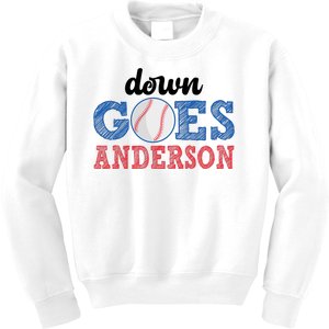 Funny Baseball Fight Down Goes Anderson Kids Sweatshirt