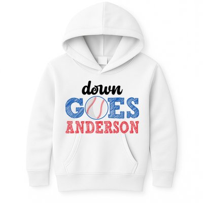 Funny Baseball Fight Down Goes Anderson Kids Hoodie