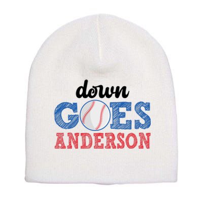 Funny Baseball Fight Down Goes Anderson Short Acrylic Beanie