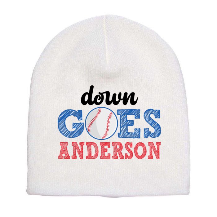 Funny Baseball Fight Down Goes Anderson Short Acrylic Beanie