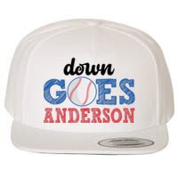 Funny Baseball Fight Down Goes Anderson Wool Snapback Cap