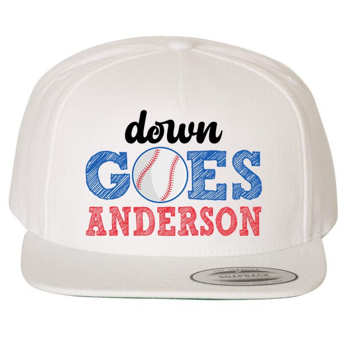 Funny Baseball Fight Down Goes Anderson Wool Snapback Cap