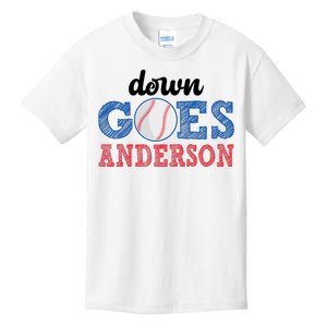 Funny Baseball Fight Down Goes Anderson Kids T-Shirt