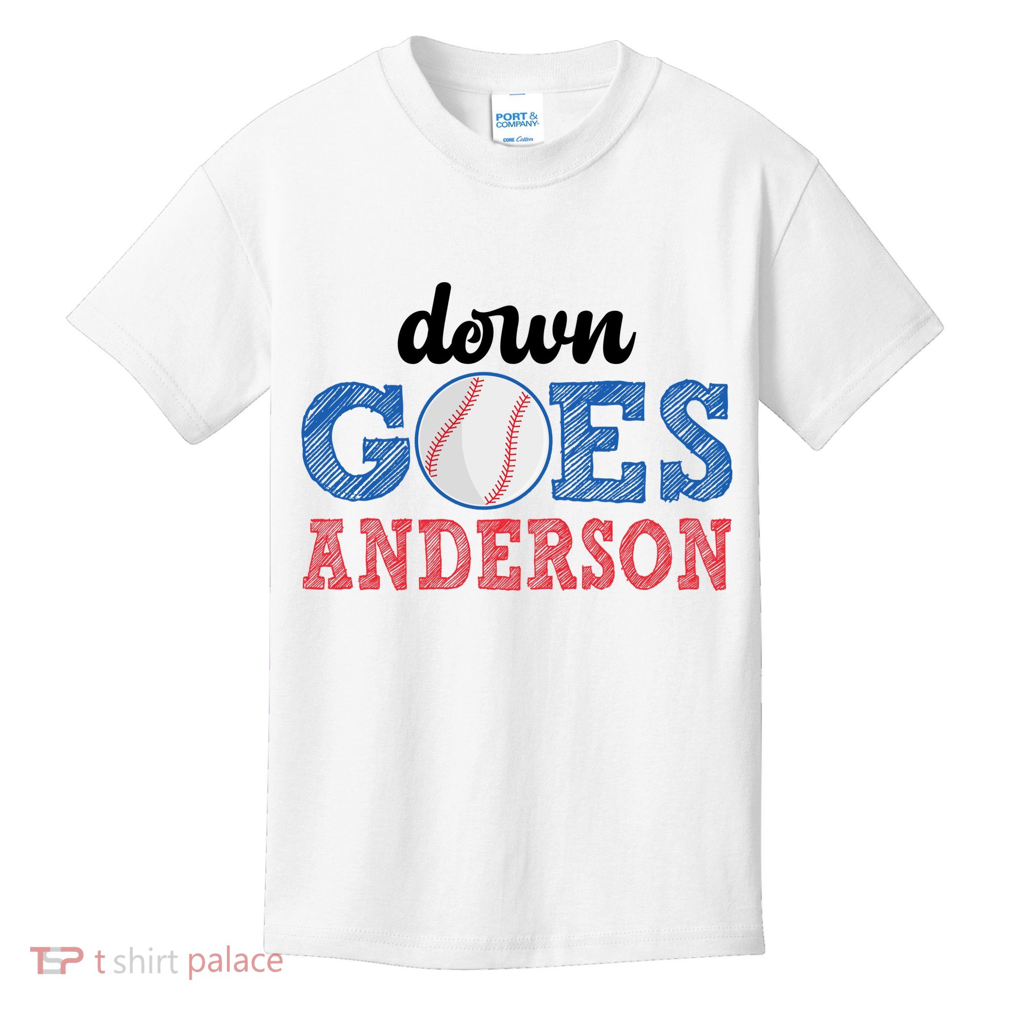 Funny Baseball Fight Down Goes Anderson Kids T-Shirt