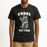 Feral But Free Funny Raccoon Tall T-Shirt