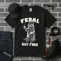 Feral But Free Funny Raccoon Tall T-Shirt