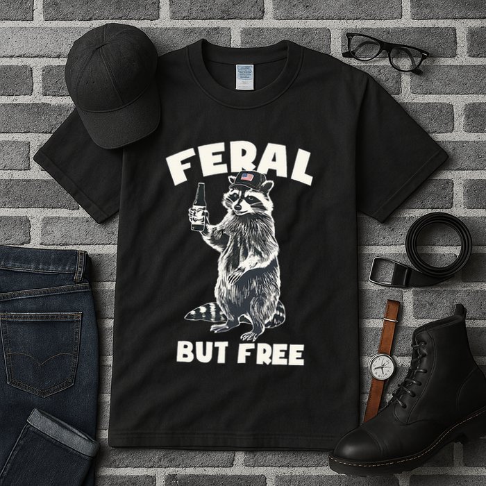 Feral But Free Funny Raccoon Tall T-Shirt