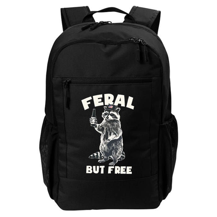 Feral But Free Funny Raccoon Backpack