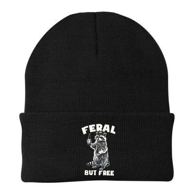 Feral But Free Funny Raccoon Beanie
