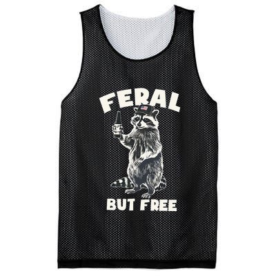 Feral But Free Funny Raccoon Mesh Reversible Basketball Jersey Tank