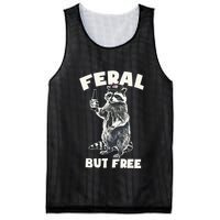 Feral But Free Funny Raccoon Mesh Reversible Basketball Jersey Tank