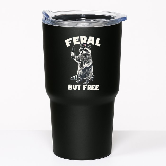 Feral But Free Funny Raccoon Tumbler