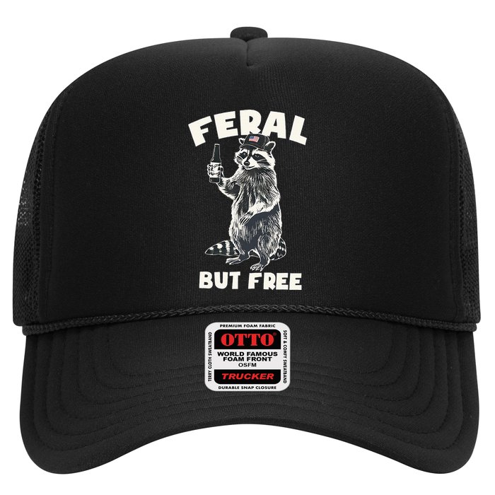 Feral But Free Funny Raccoon Hat