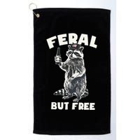 Feral But Free Funny Raccoon Golf Towel