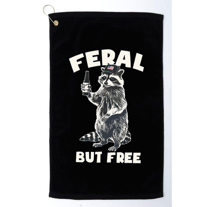 Feral But Free Funny Raccoon Golf Towel