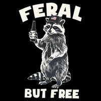Feral But Free Funny Raccoon Toddler T-Shirt