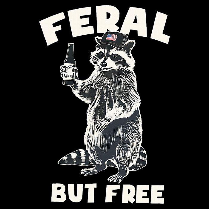 Feral But Free Funny Raccoon Toddler T-Shirt
