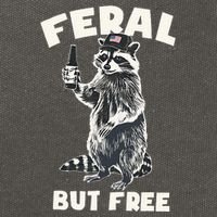 Feral But Free Funny Raccoon Cotton Canvas Backpack