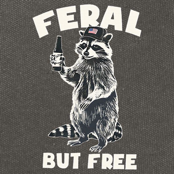 Feral But Free Funny Raccoon Cotton Canvas Backpack