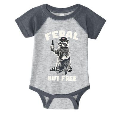 Feral But Free Funny Raccoon Infant Baby Jersey Bodysuit