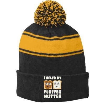 Fueled By Fluffernutter Fluffernutter Stripe Pom Pom Beanie