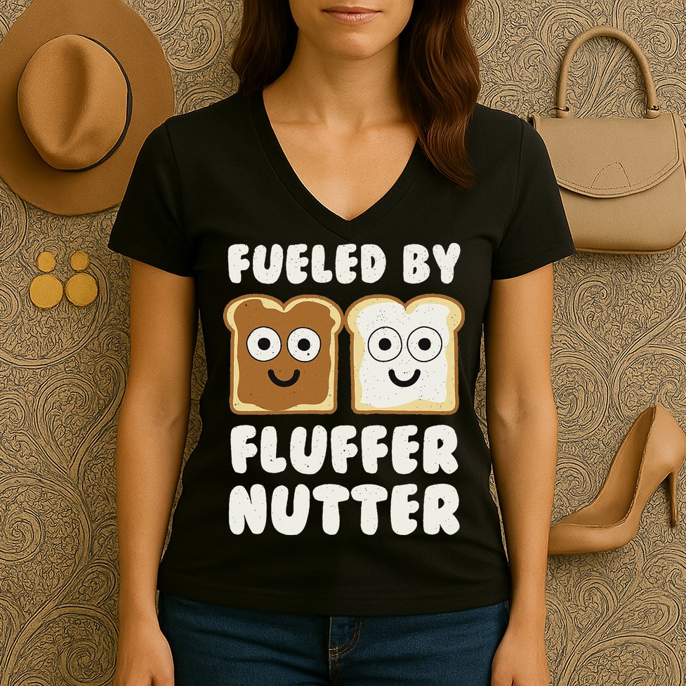 Fueled By Fluffernutter Fluffernutter Women's V-Neck T-Shirt