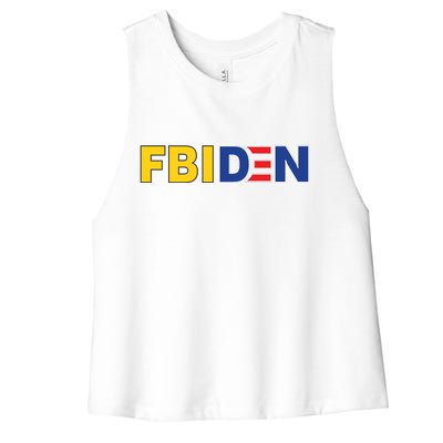 F Biden FBI Fbiden Funny Women's Racerback Cropped Tank