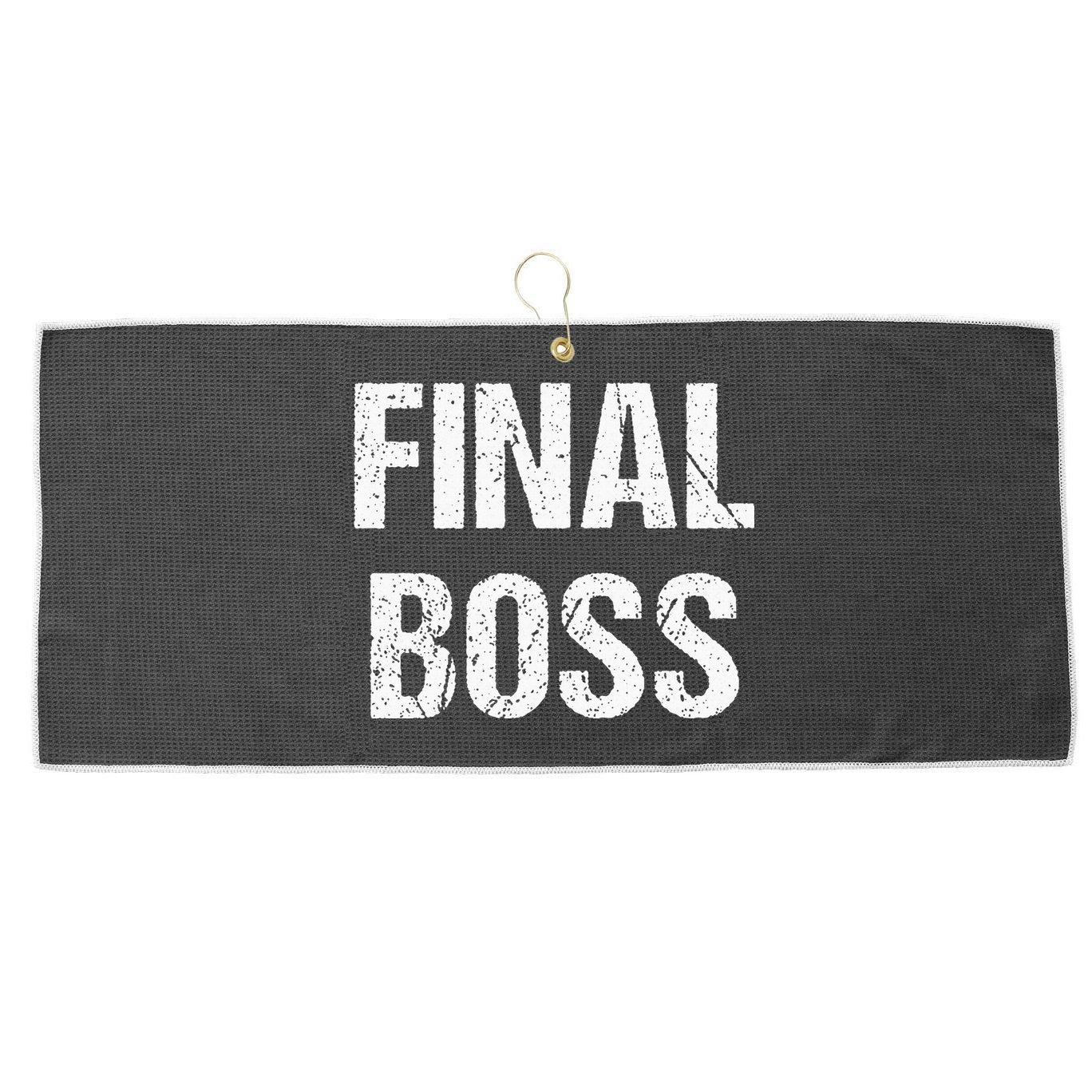 Final Boss Large Microfiber Waffle Golf Towel