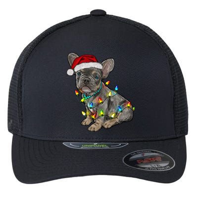 French Bulldog Frenchie Christmas Lights Cute Gift Flexfit Unipanel Trucker Cap