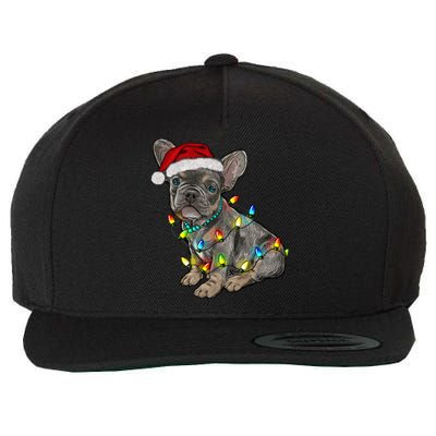 French Bulldog Frenchie Christmas Lights Cute Gift Wool Snapback Cap