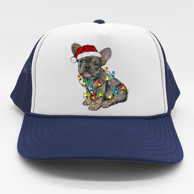 French Bulldog Frenchie Christmas Lights Cute Gift Trucker Hat