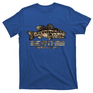 Funny Bass Fishing Camo Wtf Wheres The Fish Gift T-Shirt