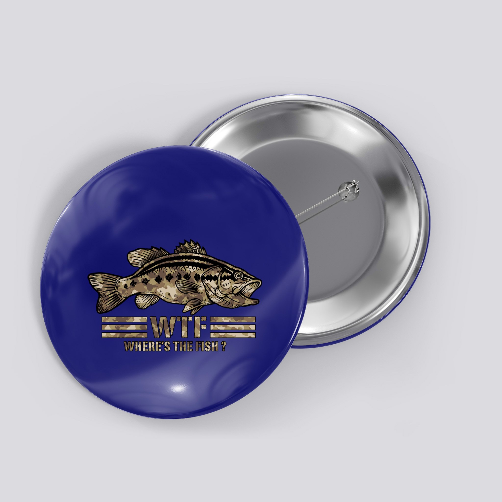 Funny Bass Fishing Camo Wtf Wheres The Fish Gift Button
