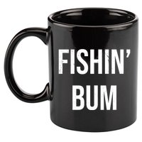 Fishin Bum Funny Fishing Fisherman 11oz C Handle Ceramic Mug