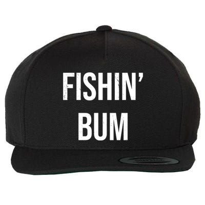 Fishin Bum Funny Fishing Fisherman Wool Snapback Cap