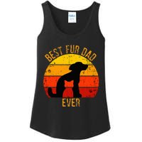 Funny Best Fur Dad Ever Vintage Retro Dog Cat Owner Ladies Essential Tank