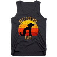 Funny Best Fur Dad Ever Vintage Retro Dog Cat Owner Tank Top