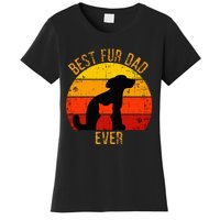 Funny Best Fur Dad Ever Vintage Retro Dog Cat Owner Women's T-Shirt