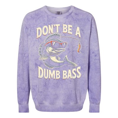 Funny Bass Fishing Stuff Funny Dad Bass Fish Papa Fishing Colorblast Crewneck Sweatshirt