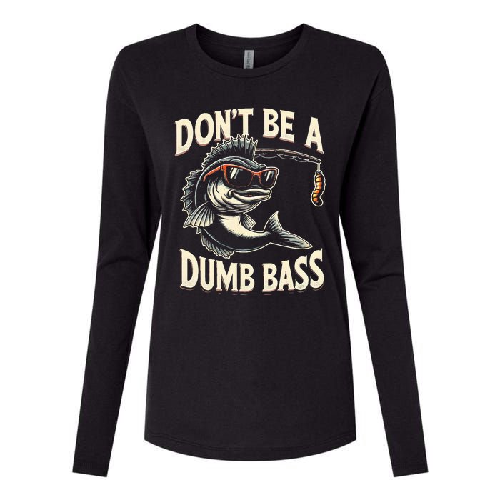 Funny Bass Fishing Stuff Funny Dad Bass Fish Papa Fishing Womens Cotton Relaxed Long Sleeve T-Shirt