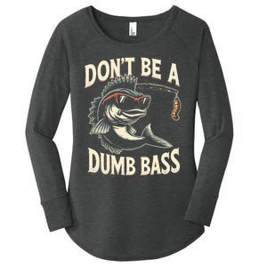 Funny Bass Fishing Stuff Funny Dad Bass Fish Papa Fishing Women's Perfect Tri Tunic Long Sleeve Shirt