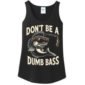 Funny Bass Fishing Stuff Funny Dad Bass Fish Papa Fishing Ladies Essential Tank