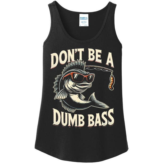 Funny Bass Fishing Stuff Funny Dad Bass Fish Papa Fishing Ladies Essential Tank